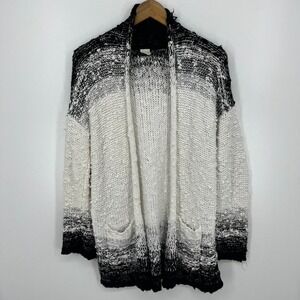 Akemi + Kin Cardigan Sweater Women's Size XS White Black Heavyweight Open